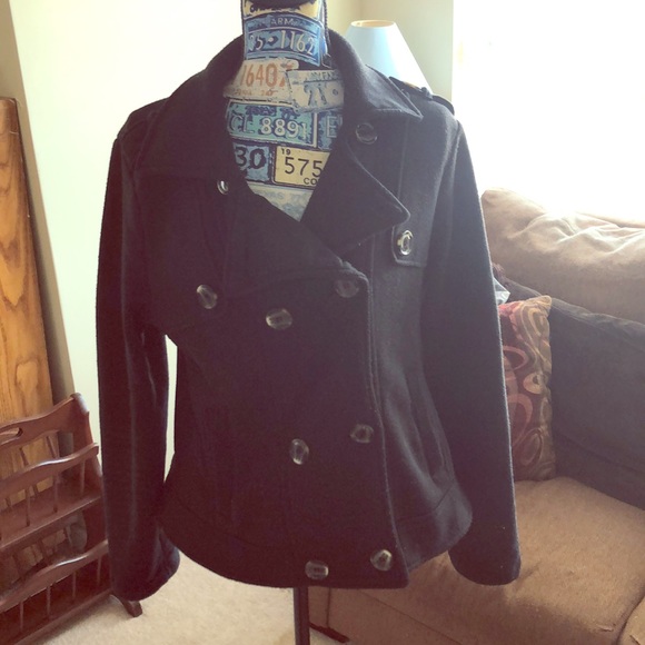 Dots Jackets & Blazers - Dots // Black Pea Coat